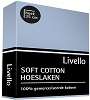 Livello hoeslaken soft cotton blauw 