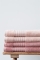 Beddinghouse badgoed Sheer soft pink en terra stapel