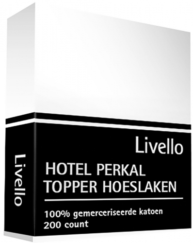 Livello Hotel topper hoeslaken perkal katoen wit 