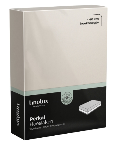 Linolux hoeslaken perkal katoen natural 