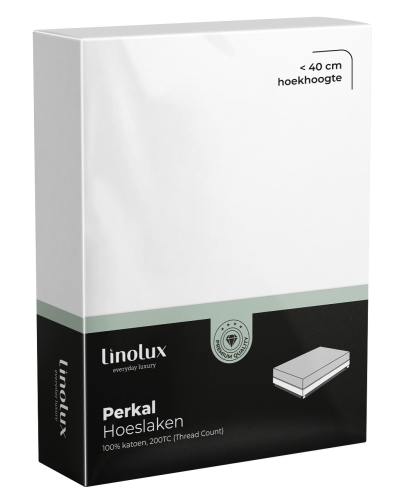 Linolux hoeslaken perkal katoen wit 