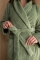 Linolux badjas Lou groen detail ceintuur 