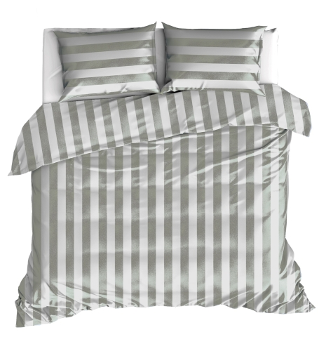 Linolux dekbedovertrek Beach Stripe mineral green 