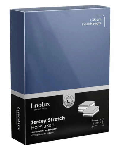 Linolux jersey hoeslaken denim 